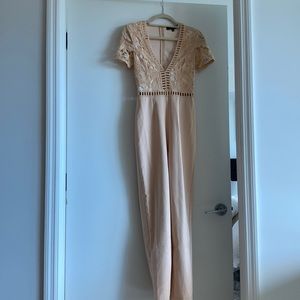 Cocktail beige Missguided jumpsuit / pantsuit - size US4